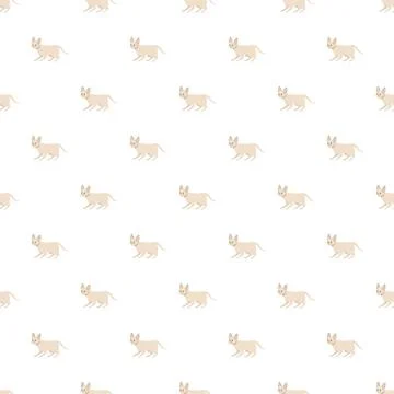 Sphynx cats seamless pattern on white background Stock Illustration