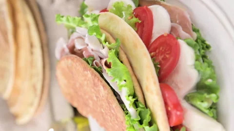 Spianata Sarda. Typical tortilla bread in italy Sardinia region. Baking bread Stock Footage 207827757