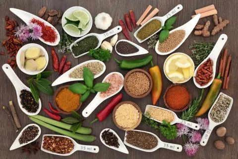 Spice and Herb Sampler Stock Photos