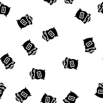 Spice bag glyph vector seamless pattern Illustrazione stock