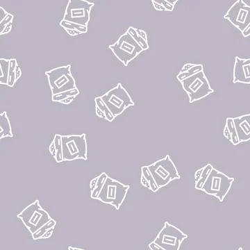 Spice bag line vector seamless pattern Stock Illustration
