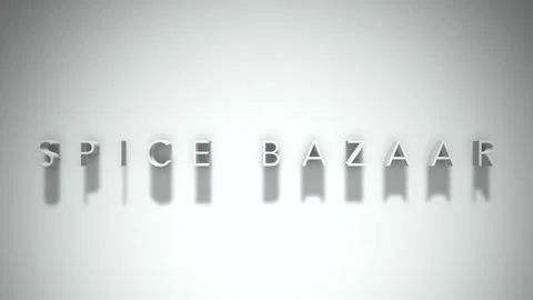 Spice bazaar 3D title animation white text on a white background Stock Footage 299376967