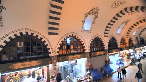 Spice Bazaar Interior During Pandemic , Istanbul Video stock 143843750