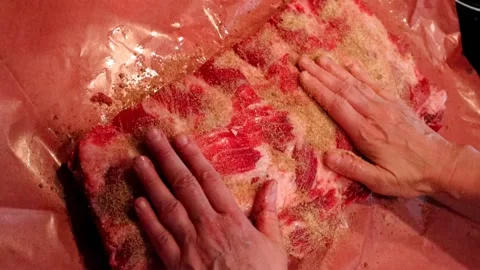 Spice Beef Rib Rub Stock Footage 133369500