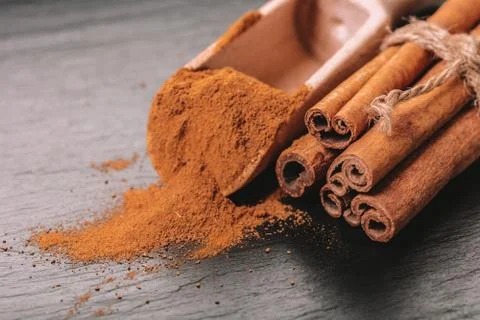 Spice cinnamon close-up Stock Photos