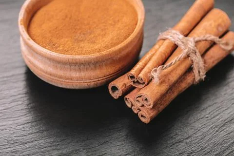 Spice cinnamon close-up Stock Photos