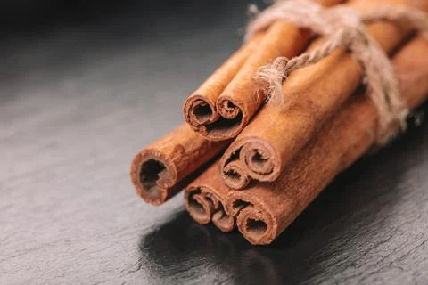 Spice cinnamon close-up Stock Photos