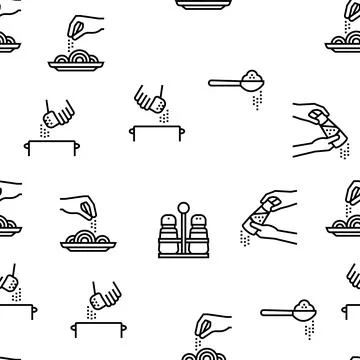 Spice Condiment Herb Vector Seamless Pattern 库存插图