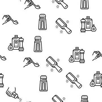 Spice Condiment Herb Vector Seamless Pattern イラスト素材