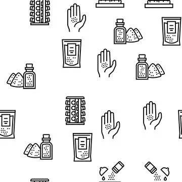 Spice Condiment Herb Vector Seamless Pattern Ilustración de archivo