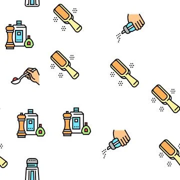 Spice Condiment Herb Vector Seamless Pattern イラスト素材