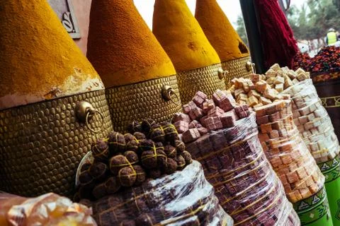 Spice cones Marrakech Stock Photos