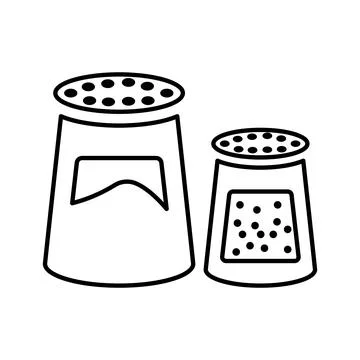 Spice containers icon. Outline vector. Stock Illustration