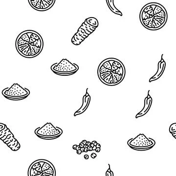 Spice food herb leaf vector seamless pattern Stock Illustration