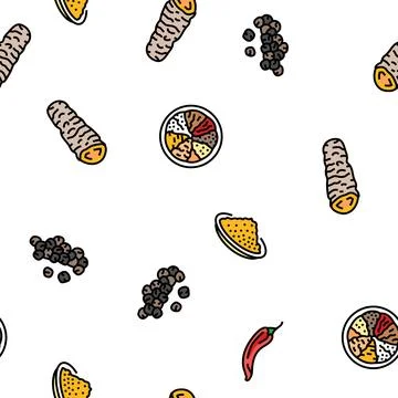 Spice food herb leaf vector seamless pattern Stock Illustration
