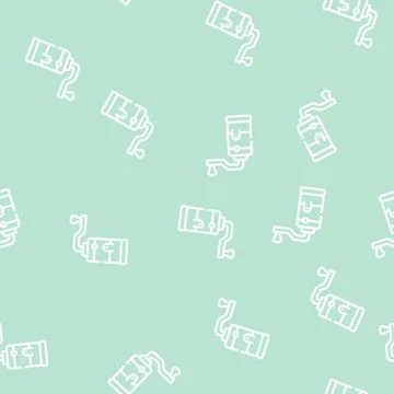 Spice grinder line vector seamless pattern Stock Illustration
