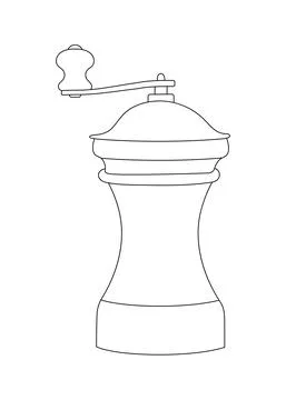 Spice grinder single element sketch illustration. Stock Illustration