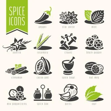 Spice icon set Stock Illustration