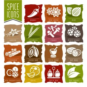 Spice icon set Stock Illustration