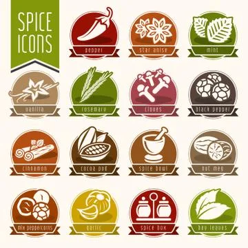 Spice icon set Stock Illustration