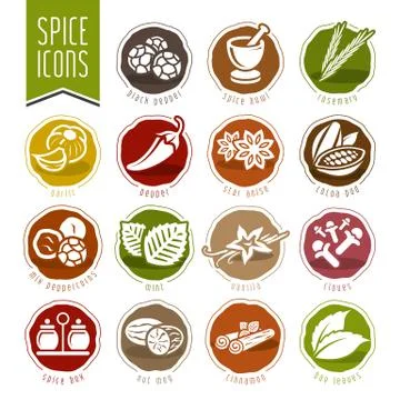 Spice icon set Stock Illustration