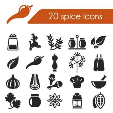 Spice icons Stock Illustration