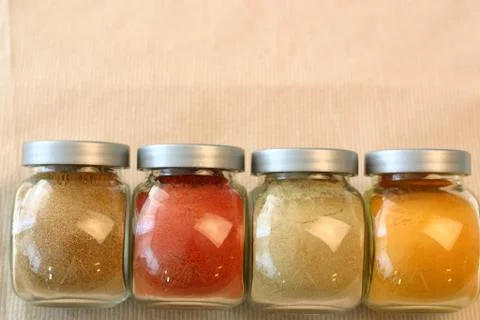 Spice jars Stock Photos