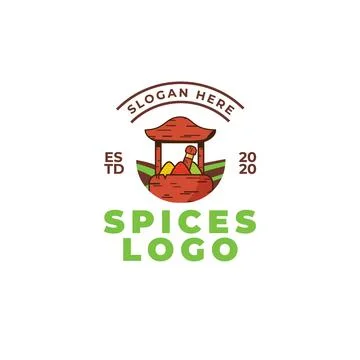 Spice logo design concept. Vector illustration of food Stock Illustration
