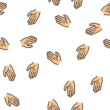 Spice on palm vector seamless pattern Illustrazione stock