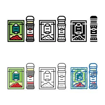 Spice pepper color icon vector diversity Stock Illustration