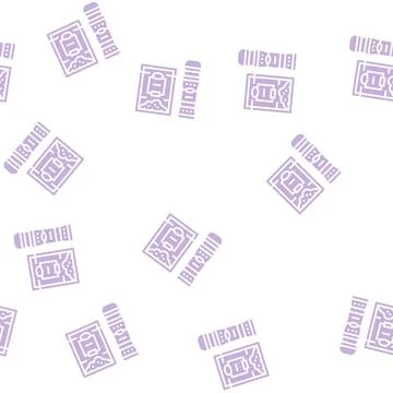 Spice pepper glyph seamless pattern Stock Illustration