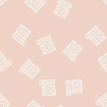 Spice pepper line seamless pattern Stock Illustration