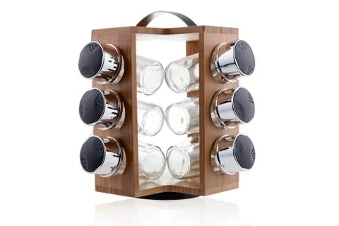 Spice rack for 12 jars Stock Photos