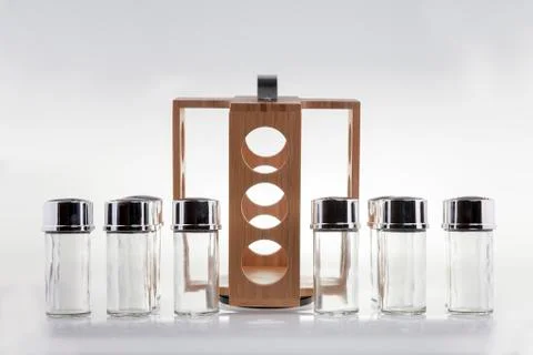 Spice rack for 12 jars Stock Photos