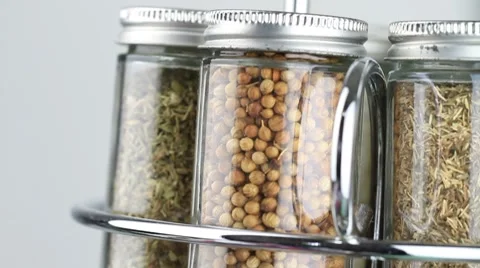 Spice rack and cook Stock Footage 8764152