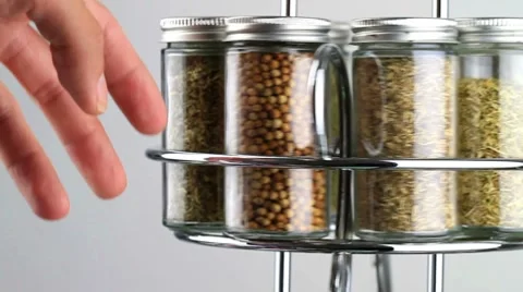 Spice rack and cook Stock Footage 8764165