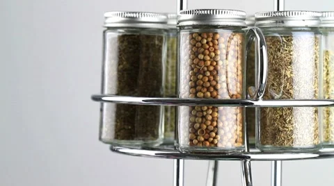 Spice rack and cook Stock Footage 8764192