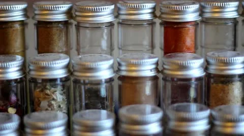 Spice Rack Dolly Out Slow Stock Footage 10807038