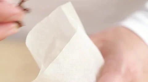 Spice sacks being made Video stock 24661256