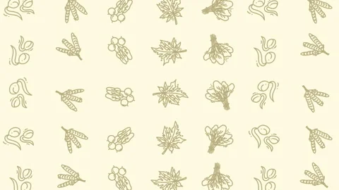 Spice seamless pattern animation with various herbs and seasonings on beige.. 스톡 동영상 328595539