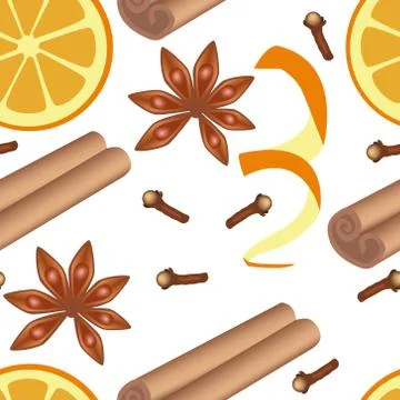 Spice seamless pattern Illustrazione stock
