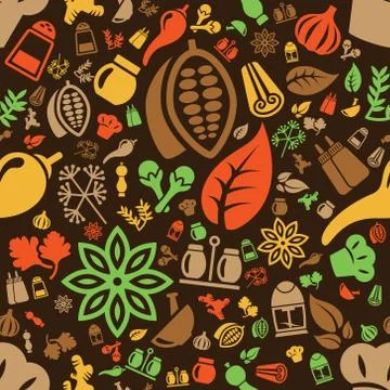 Spice seamless pattern Stock Illustration