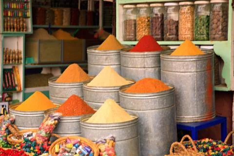 Spice shop Marrakech Foto stock