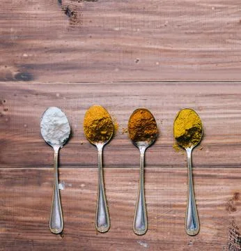 Spice In Spoon Stock Photos