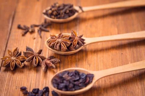 Spice in spoon Stock Photos