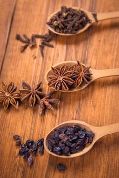 Spice in spoon Stock Photos