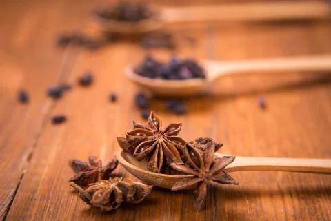 Spice in spoon Stock Photos