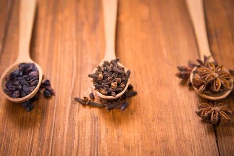 Spice in spoon Stock Photos