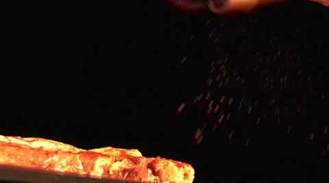 Spice on steak 스톡 동영상 8034959