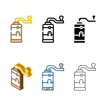 Spice types grinder color icon vector Stock Illustration